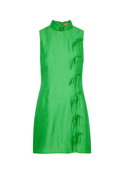 Shop Kitri Aubrey Satin Mini Dress In Lime