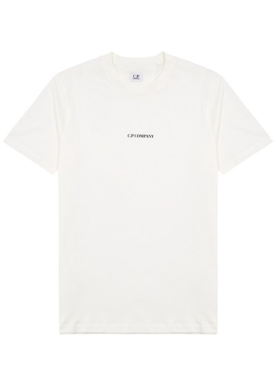 Shop C.p. Company C. P. Company Logo-print Cotton T-shirt In Cream