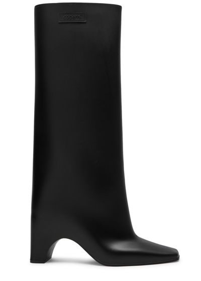 Shop Coperni 85 Rubber Knee-high Boots In Black
