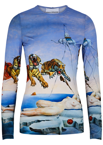 Shop Rabanne Dali's Dream Printed Stretch-jersey Top In Multicoloured