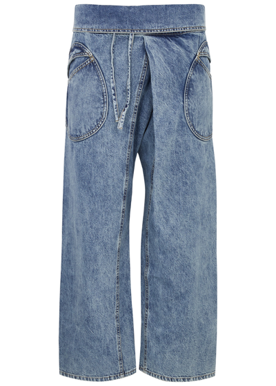 Shop Gimaguas Oahu Cropped Wide-leg Jeans In Denim