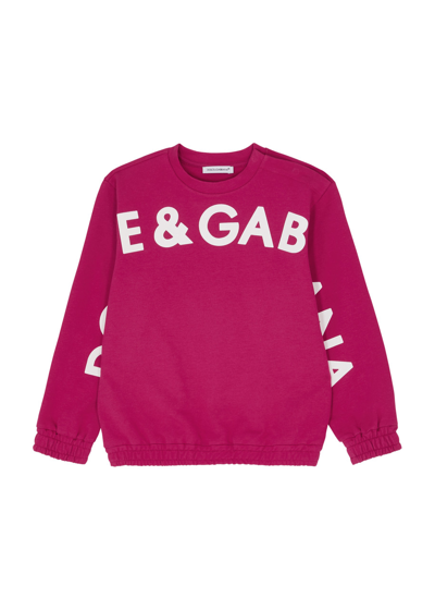 Shop Dolce & Gabbana Kids Logo-print Stretch-cotton Sweatshirt (9-24 Months) In Pink