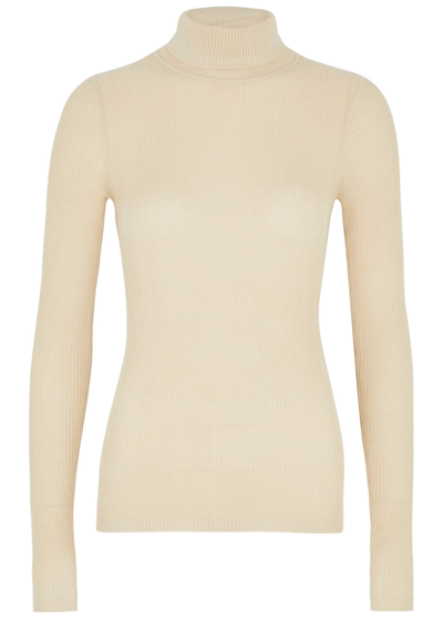 Shop By Malene Birger Ronella Ribbed-knit Top In Beige