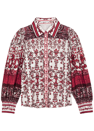 Shop Alice And Olivia Tiffie Printed Cotton Shirt In Red
