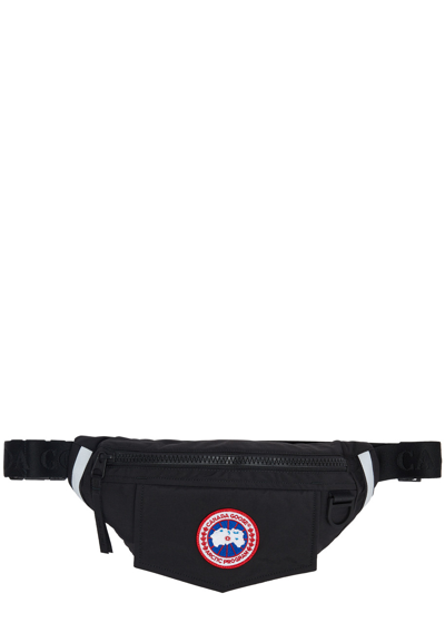 Shop Canada Goose Logo Nylon Belt Bag In Black