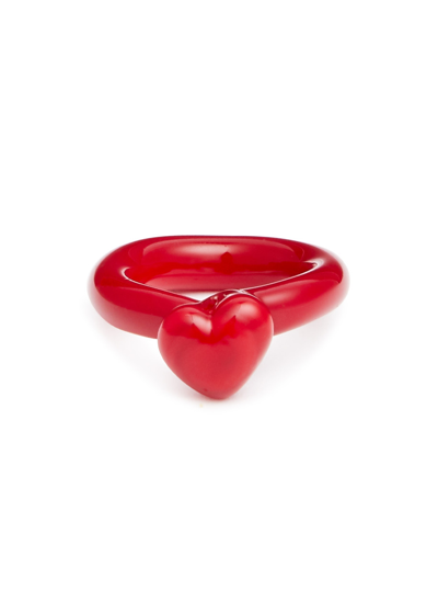 Shop Sandralexandra Love Glass Ring In Red
