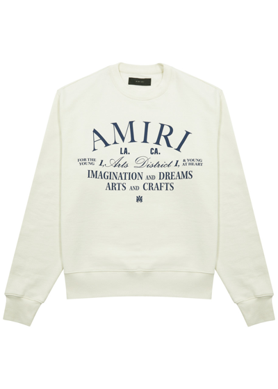 Shop Amiri Arts District Printed Cotton Sweatshirt In Ivory