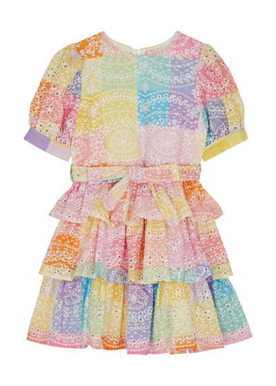 Shop Marlo Kids Elise Broderie-anglaise Cotton Dress In Multi Multi