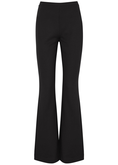 Shop Diane Von Furstenberg Gregory Flared Stretch-jersey Trousers In Black