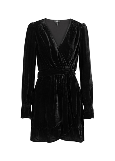 Shop Paige Ysabel Velvet Mini Dress In Black