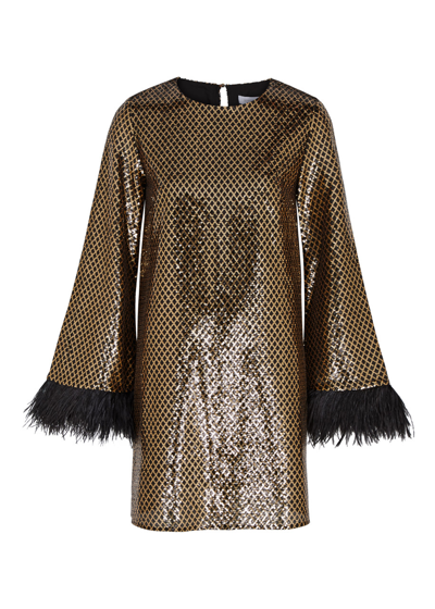 Shop Borgo De Nor Cocoa Sequin-embellished Mini Dress In Gold