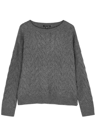 Shop Eileen Fisher Cable-knit Cotton-blend Jumper In Grey