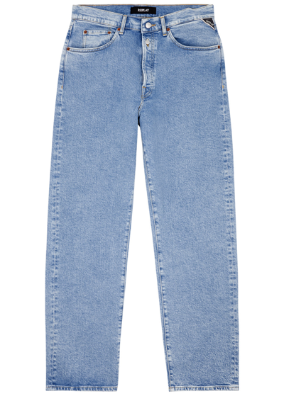 Shop Replay M9z1 Straight-leg Jeans In Light Blue