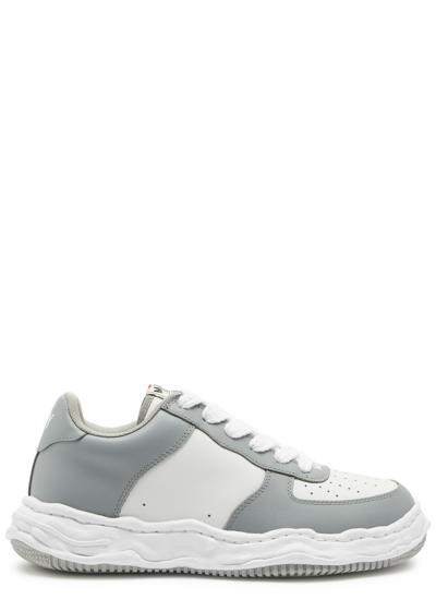 Shop Maison Mihara Yasuhiro Wayne Panelled Leather Sneakers In Grey