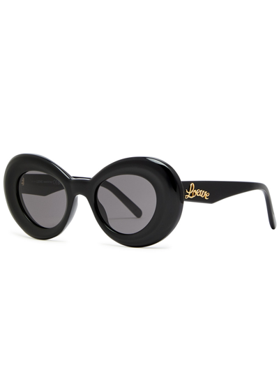 Shop Loewe Oversized Round-frame Sunglasses In Black