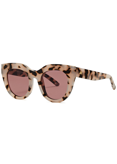 Shop Le Specs Air Heart Oversized Sunglasses In Brown