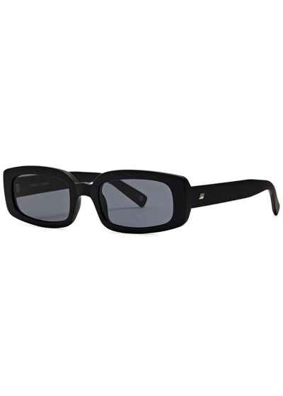 Shop Le Specs Dynamite Rectangle-frame Sunglasses In Black