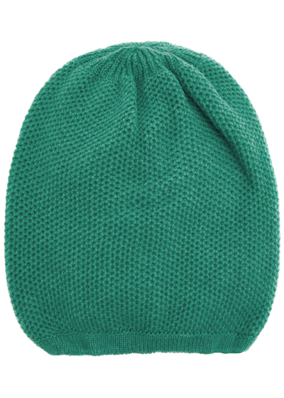 Shop Inverni Waffle-knit Cashmere Beanie In Green