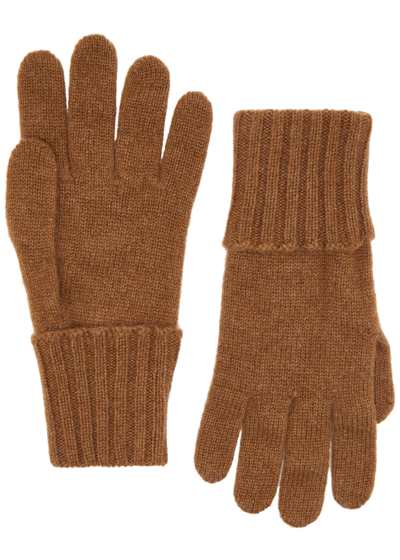 Shop Inverni Cashmere Gloves In Chocolate