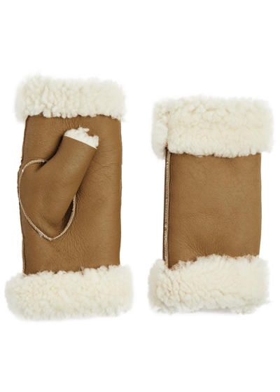 Shop Dents Vera Fingerless Leather Gloves In Camel