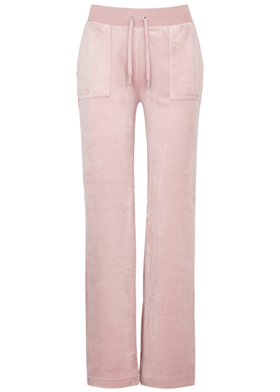 Shop Juicy Couture Del Ray Logo Velour Sweatpants In Light Pink