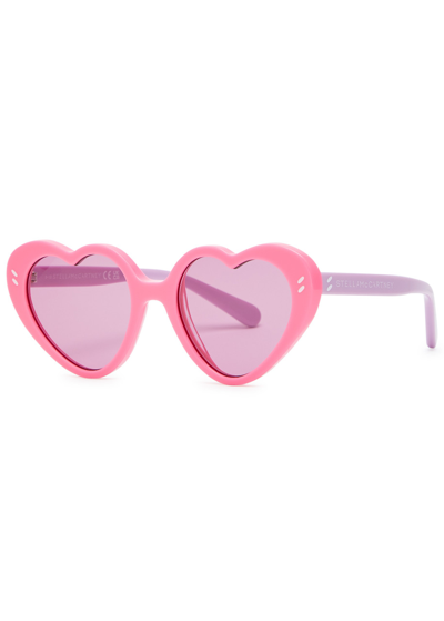 Shop Stella Mccartney Kids Heart-frame Sunglasses In Multicoloured