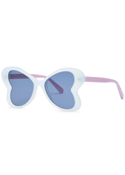 Shop Stella Mccartney Kids Butterfly-frame Sunglasses In Multicoloured