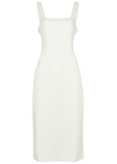 Shop Odd Muse Ultimate Muse Embellished Stretch-crepe Midi Dress In White