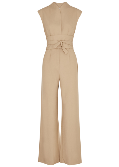 Shop Odd Muse Ultimate Muse Wide-leg Stretch-crepe Jumpsuit In Camel