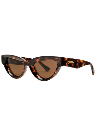 Bottega Veneta Womens Brown 6j000413 Bv1249s Cat Eye-frame Injected Sunglasses In Havana Havana Brown