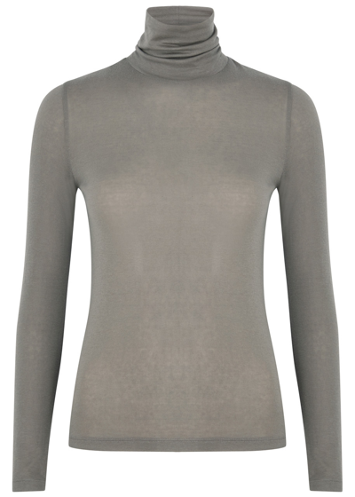 Shop Agolde Pascale Stretch-jersey Top In Grey