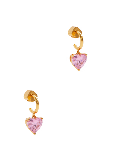 Shop Kate Spade My Love Gold-plated Hoop Earrings In Light Pink
