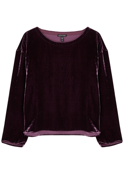 Shop Eileen Fisher Velvet Top In Dark Purple