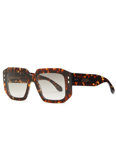 Shop Isabel Marant Oversized Square-frame Sunglasses In Brown