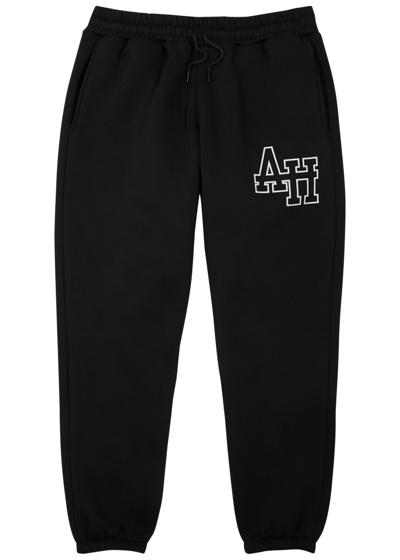 Shop Annie Hood College Printed Cotton Sweatpants In Black