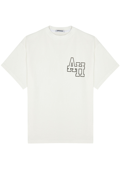 Shop Annie Hood College Logo-print Cotton T-shirt In Natural