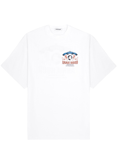 Shop Annie Hood Circus Printed Cotton T-shirt In White