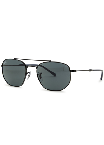 Shop Ray Ban Ray-ban Aviator-style Sunglasses In Black