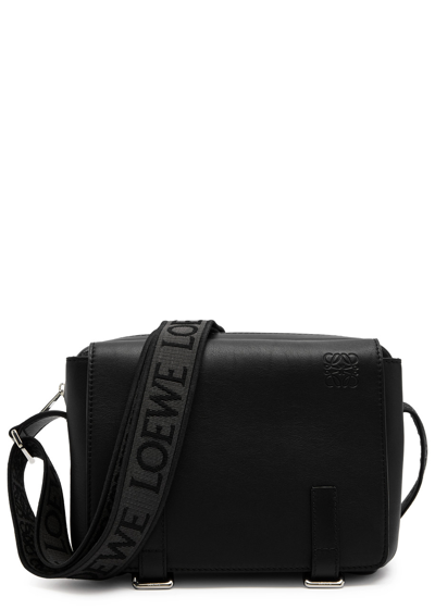 Shop Loewe Military Messenger Xs Leather Cross-body Bag In Black