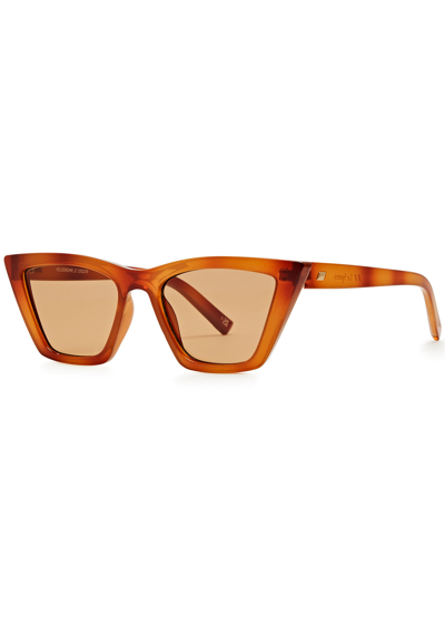 Shop Le Specs Velodrome Cat-eye Sunglasses In Brown