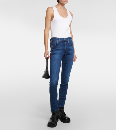 Shop Citizens Of Humanity Sloane High-rise Skinny Jeans In Blue