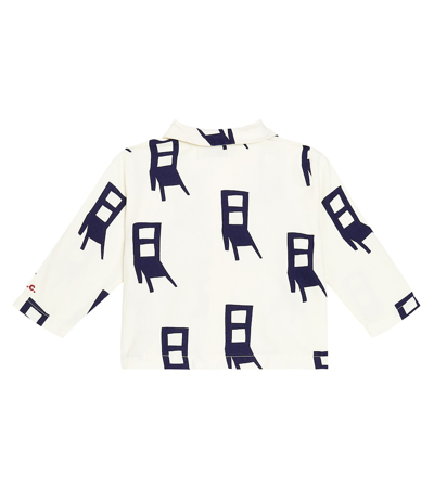 Shop Bobo Choses Baby Printed Cotton-blend Shirt In White