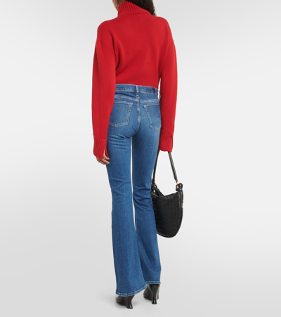 7 For All Mankind Hw Ali Neptune Flared Jeans In Blue