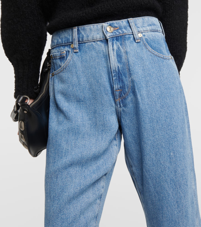7 For All Mankind Tess High-rise Straight Jeans In Blue