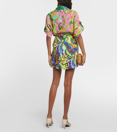Shop Alemais Alémais Yvette Printed Linen Wrap Skirt In Multicoloured