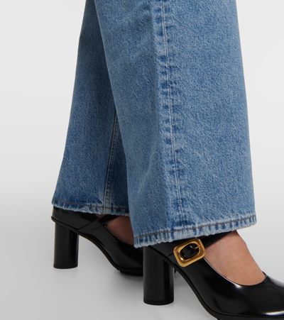 Shop Agolde Low Slung Baggy Straight Jeans In Blue