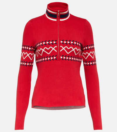 Shop The Upside Monterosa Blanche Cotton Sweater In Red