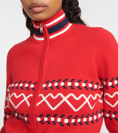 Shop The Upside Monterosa Blanche Cotton Sweater In Red