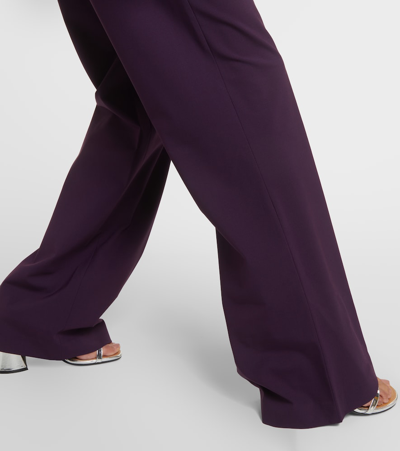 Shop Veronica Beard Ollie Wool-blend Wide-leg Pants In Purple