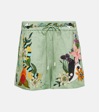 Shop Alemais Alémais Meagan Printed Linen Shorts In Multicoloured